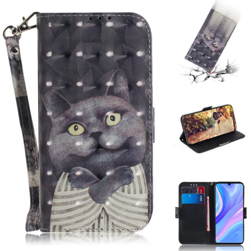 Lederhüllen Huawei P Smart S Graue Katze Mit Tanga