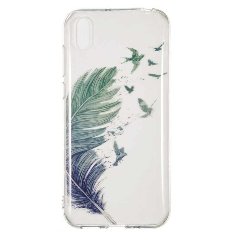 Hülle Huawei Y5 2019 Handyhülle Transparente Farbige Feder