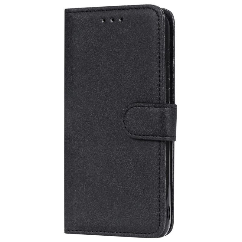 Lederhüllen Für Huawei Y5 2019 Schwarz Abnehmbare Schale Mit Riemen