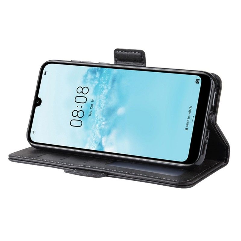 Lederhüllen Huawei Y5 2019 Schwarz Doppelklappe