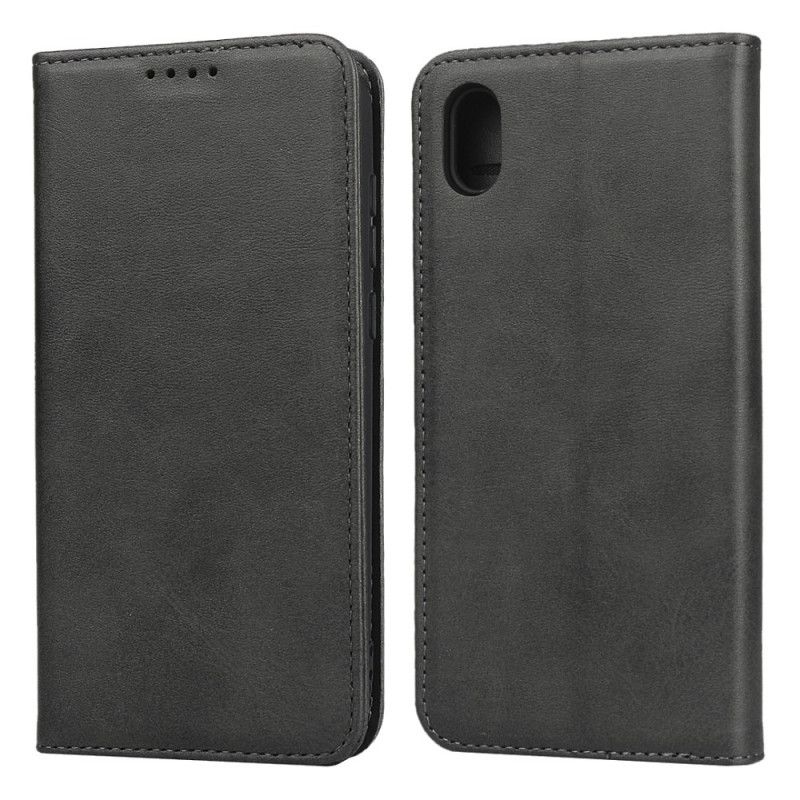 Flip Case Honor 8S Schwarz Dezenter Lederstil