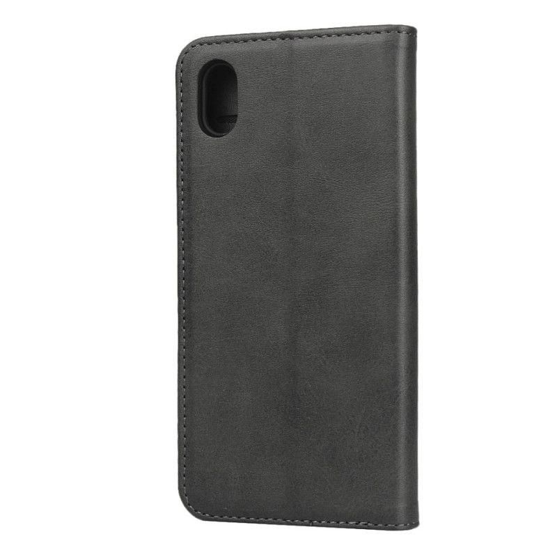 Flip Case Honor 8S Schwarz Dezenter Lederstil