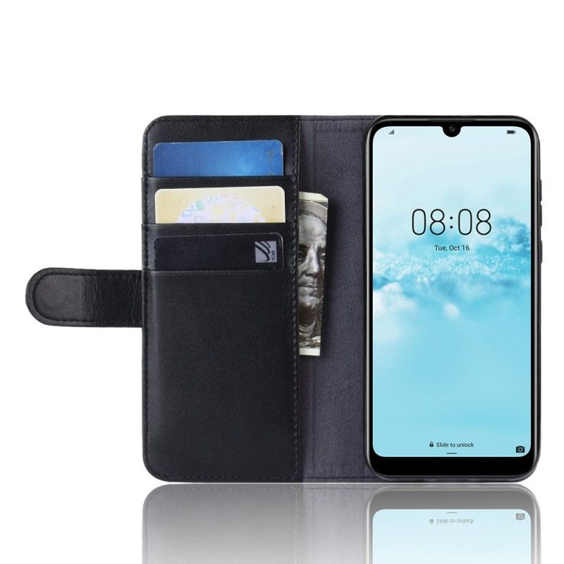 Lederhüllen Honor 8S Schwarz Handyhülle Gespaltenes Leder