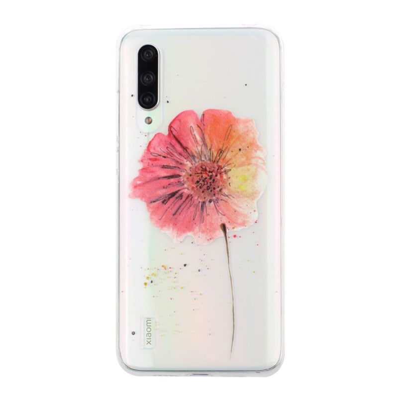 Hülle Für Xiaomi Mi 9 Lite Transparente Aquarellmohnblume