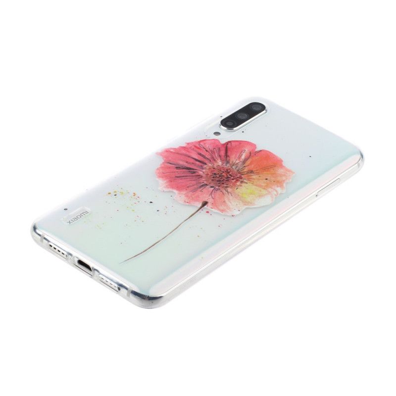 Hülle Für Xiaomi Mi 9 Lite Transparente Aquarellmohnblume