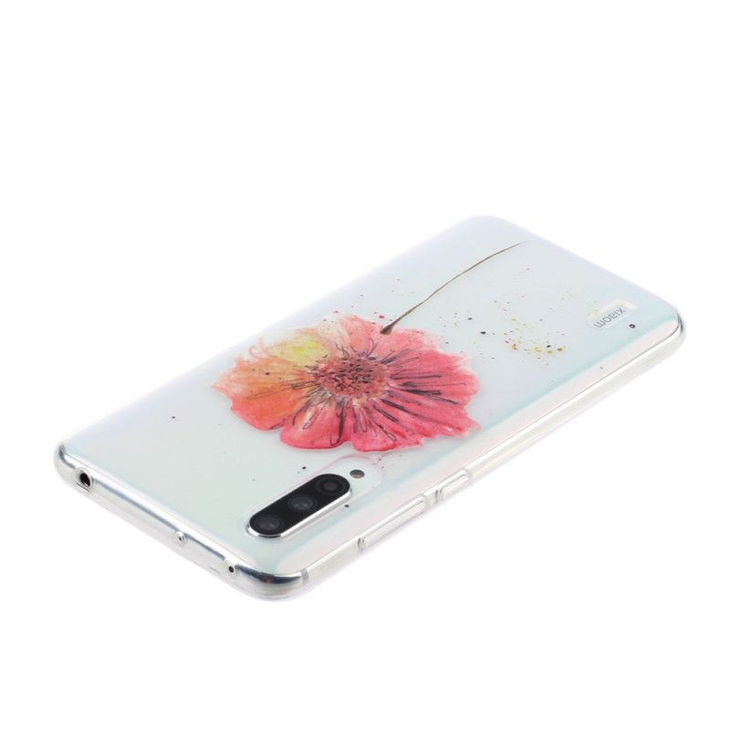 Hülle Für Xiaomi Mi 9 Lite Transparente Aquarellmohnblume