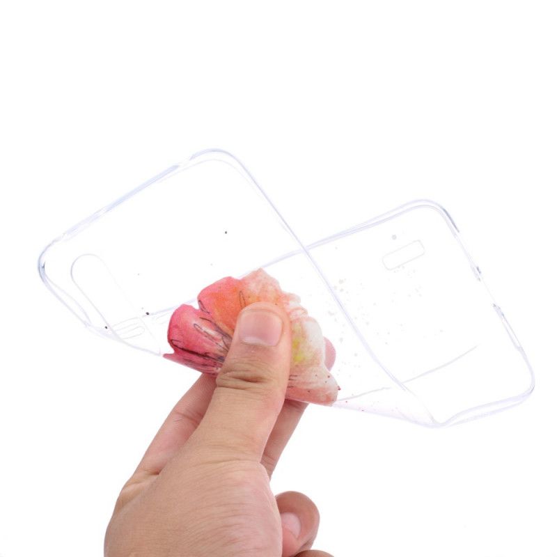 Hülle Für Xiaomi Mi 9 Lite Transparente Aquarellmohnblume