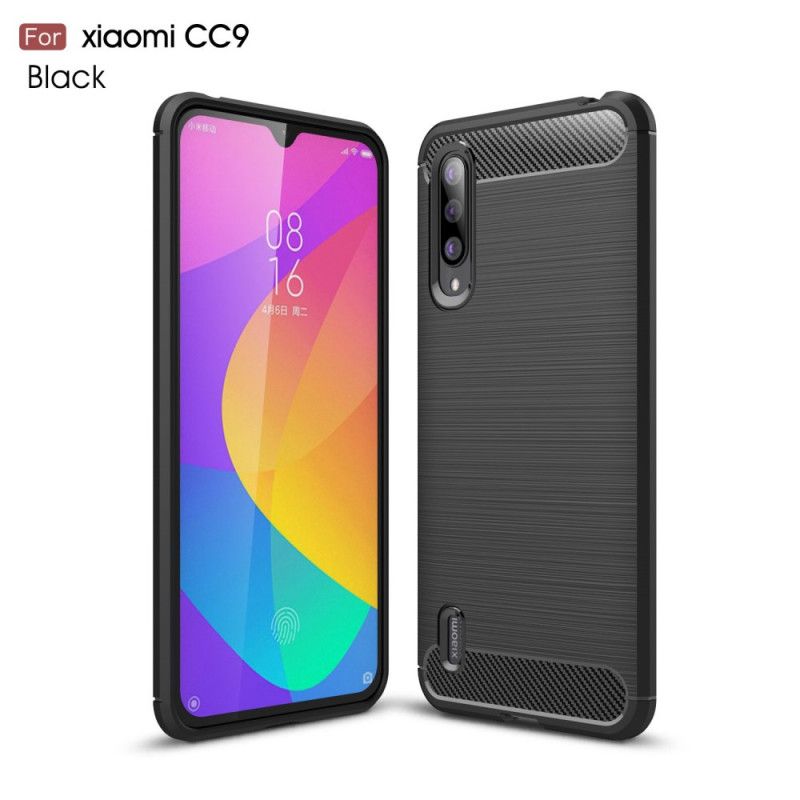 Hülle Xiaomi Mi 9 Lite Schwarz Gebürstete Kohlefaser