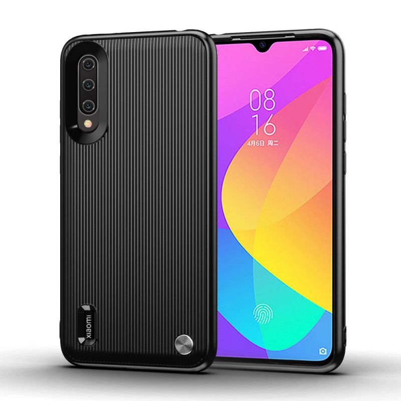 Hülle Xiaomi Mi 9 Lite Schwarz Strukturiertes Silikondesign