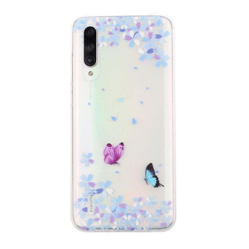 Hülle Xiaomi Mi 9 Lite Transparente Schmetterlinge Und Blumen