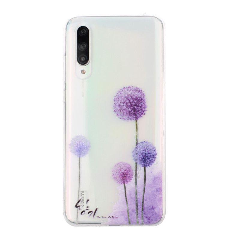 Hülle Xiaomi Mi 9 Lite Transparenter Farbiger Löwenzahn