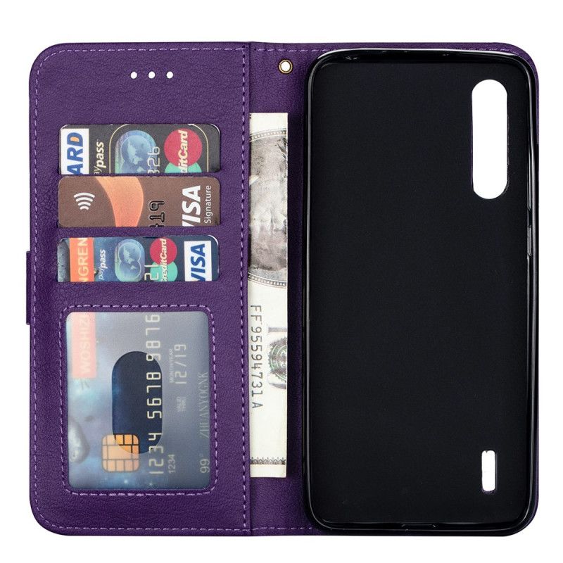 Lederhüllen Xiaomi Mi 9 Lite Schwarz Handyhülle Geldbörse Mit Riemen