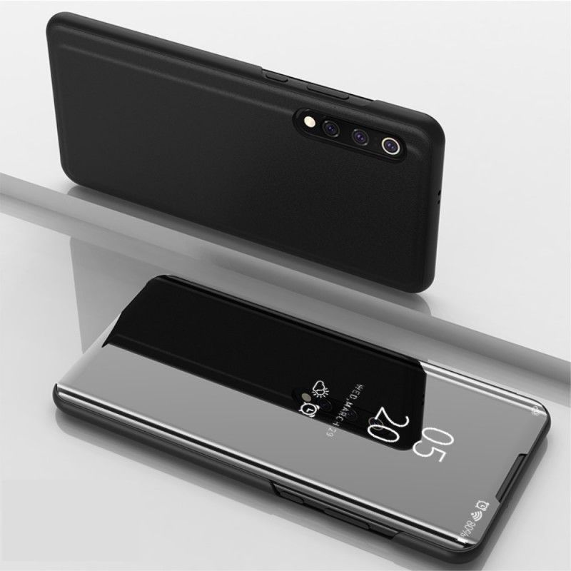 Ansichtsabdeckung Xiaomi Mi 9 Schwarz Spiegel Und Kunstleder