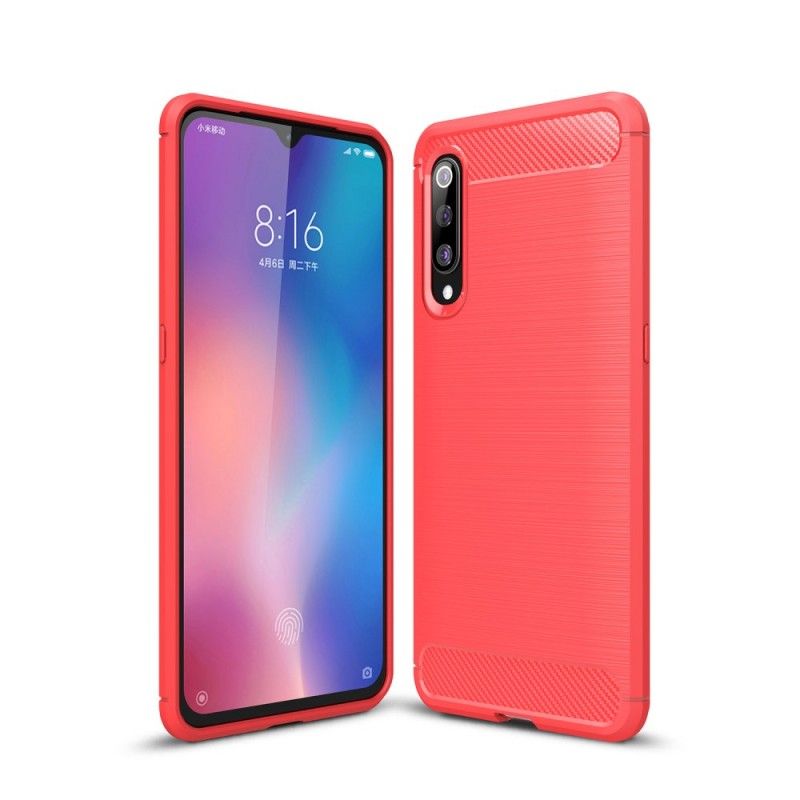 Hülle Für Xiaomi Mi 9 Schwarz Gebürstete Kohlefaser