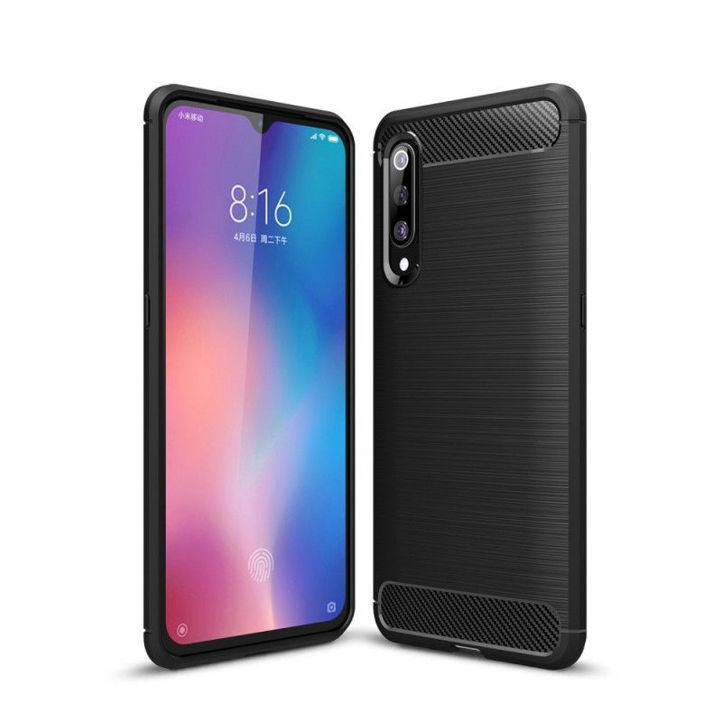 Hülle Für Xiaomi Mi 9 Schwarz Gebürstete Kohlefaser