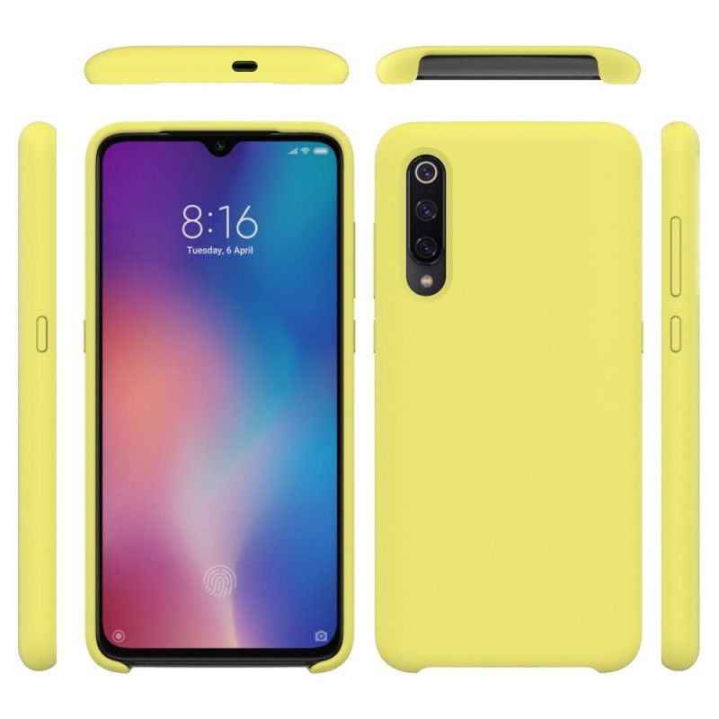 Hülle Xiaomi Mi 9 Schwarz Silikonflüssigkeit