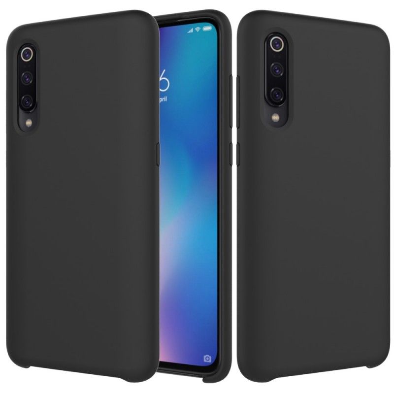 Hülle Xiaomi Mi 9 Schwarz Silikonflüssigkeit