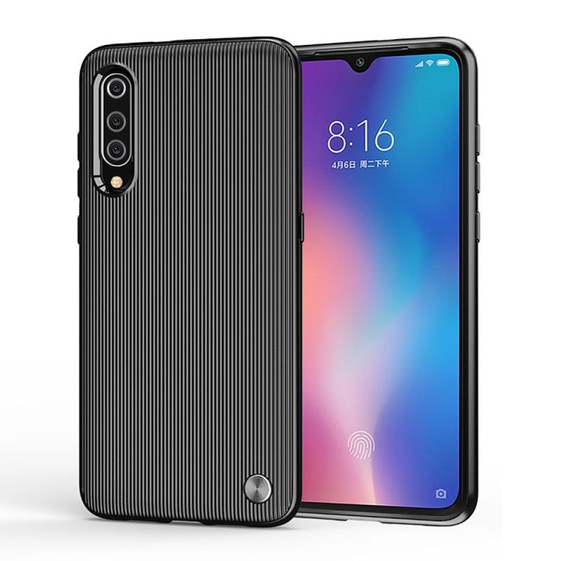 Hülle Xiaomi Mi 9 Schwarz Strukturiertes Silikon