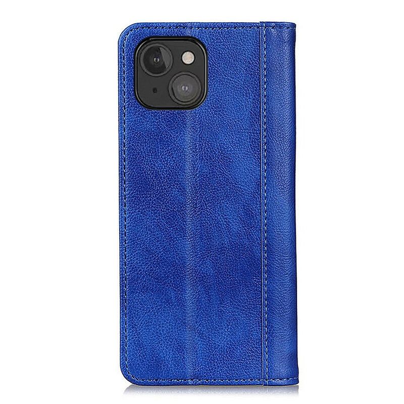 Flip Case Iphone 13 Mini Handyhülle Elegance Spaltleder Litschi