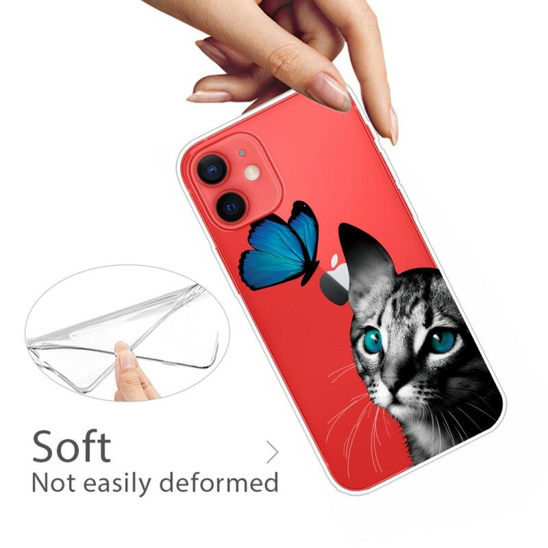 Hülle Für Iphone 13 Mini Katze Und Schmetterling