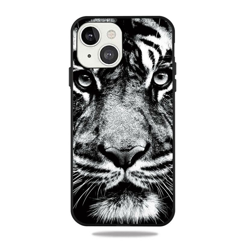 Hülle Für Iphone 13 Mini Schwarz-weiß-tiger