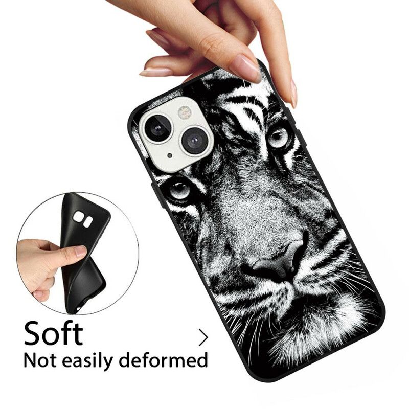 Hülle Für Iphone 13 Mini Schwarz-weiß-tiger