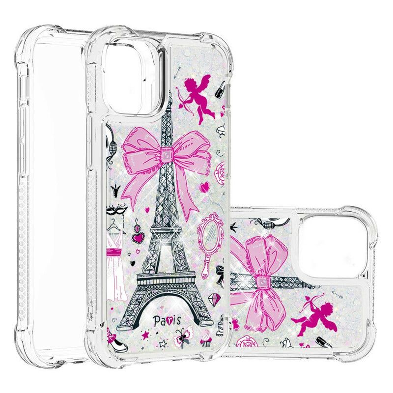 Hülle Iphone 13 Mini Der Eiffelturm Pailletten