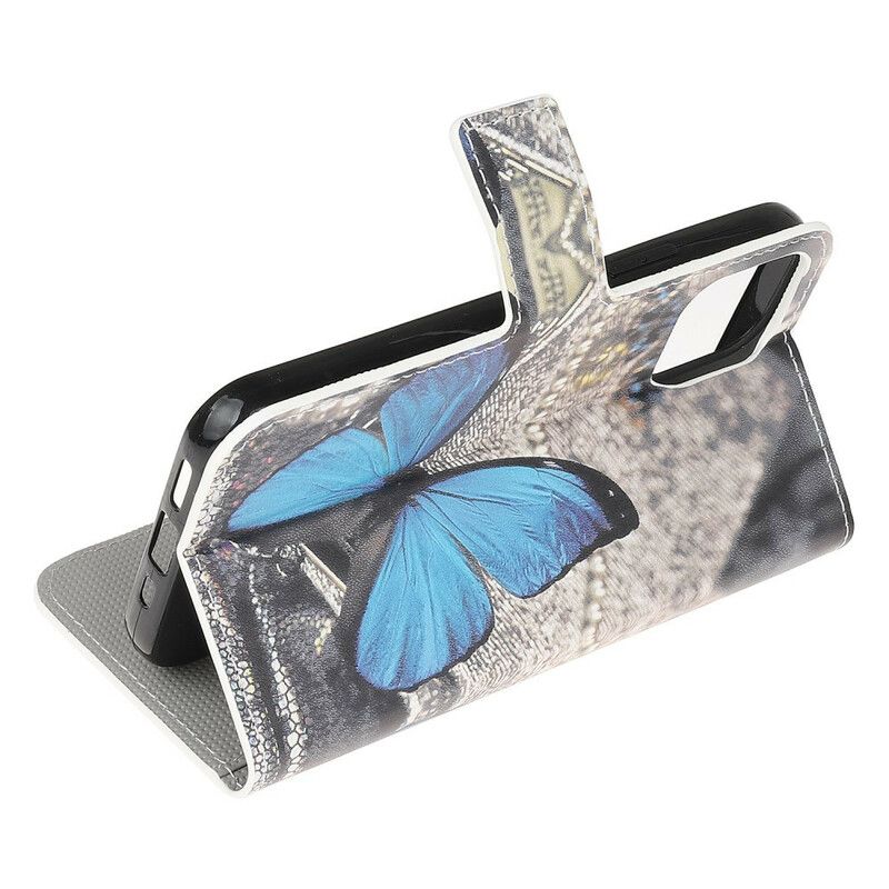 Lederhüllen Für Iphone 13 Mini Blauer Schmetterling