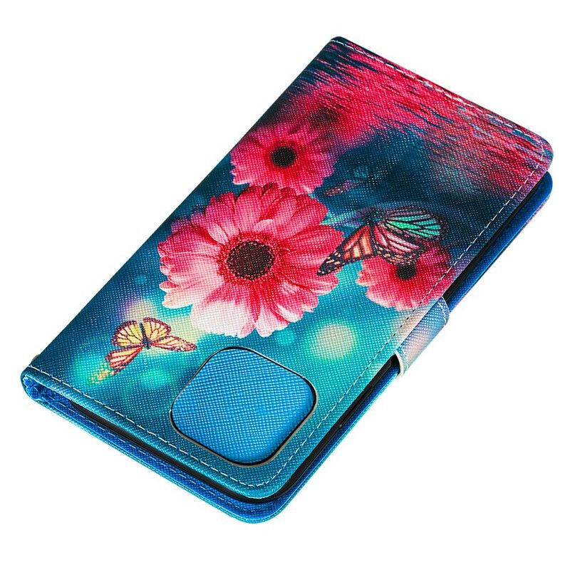 Lederhüllen Für Iphone 13 Mini Blumen Und Schmetterlinge
