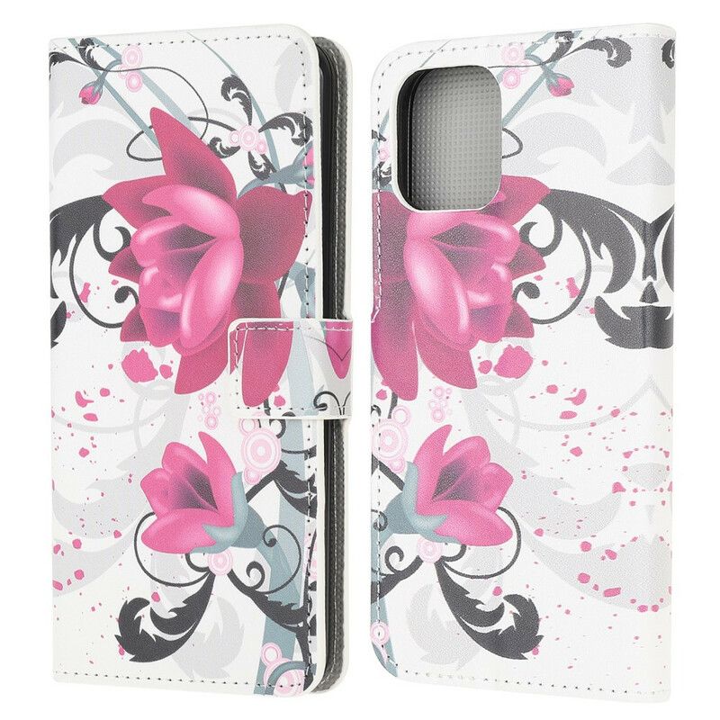 Lederhüllen Für Iphone 13 Mini Tropische Blumen