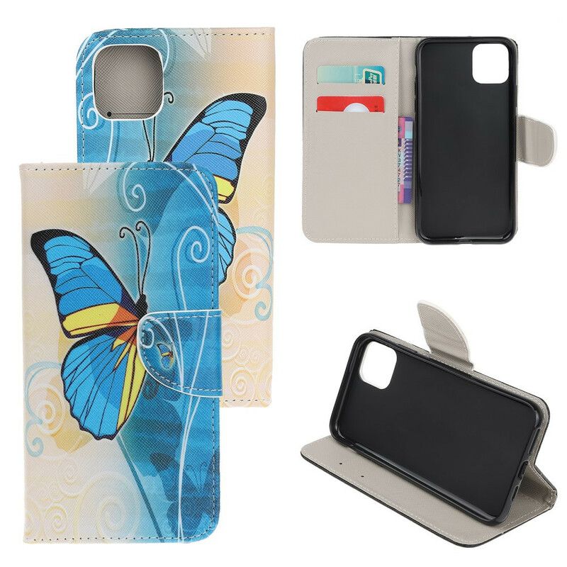 Lederhüllen Iphone 13 Mini Handyhülle Schmetterlinge
