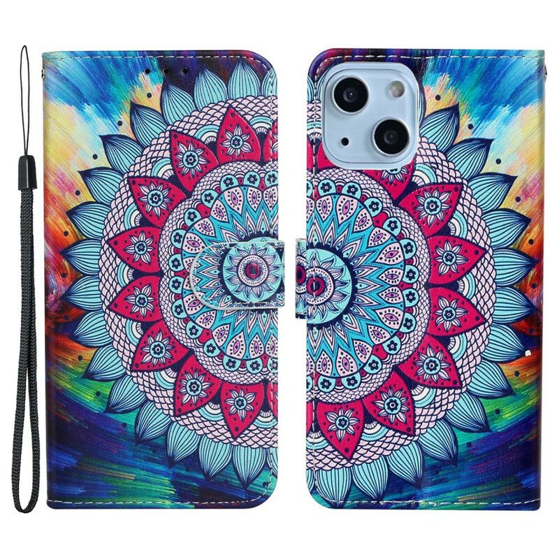 Lederhüllen Iphone 13 Mini Handyhülle Ultrafarbenes Mandala