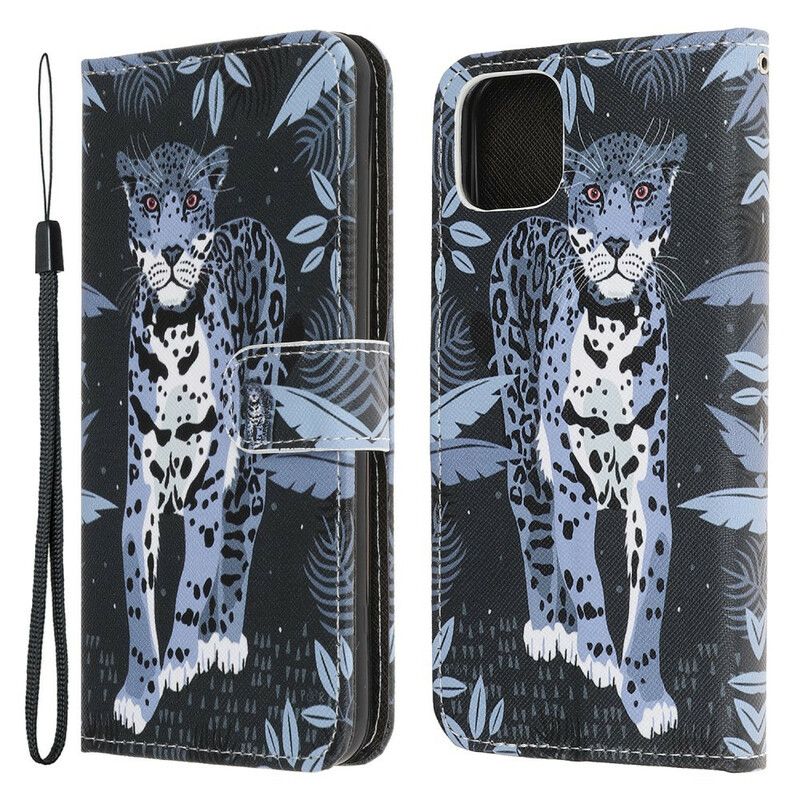 Lederhüllen Iphone 13 Mini Leoparden-riemchen