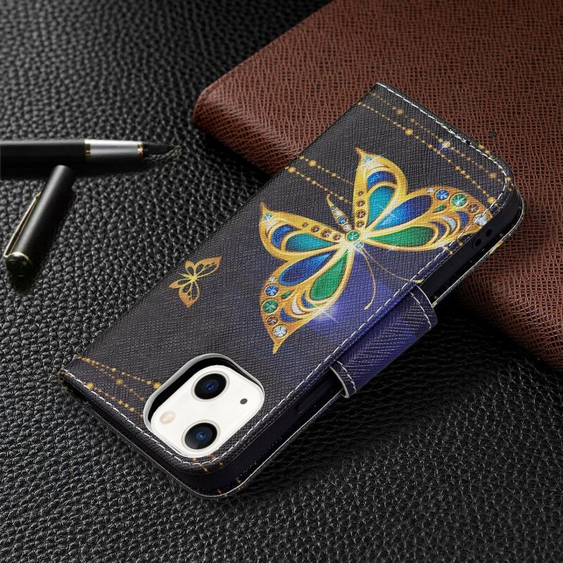Lederhüllen Iphone 13 Mini Magischer Schmetterling