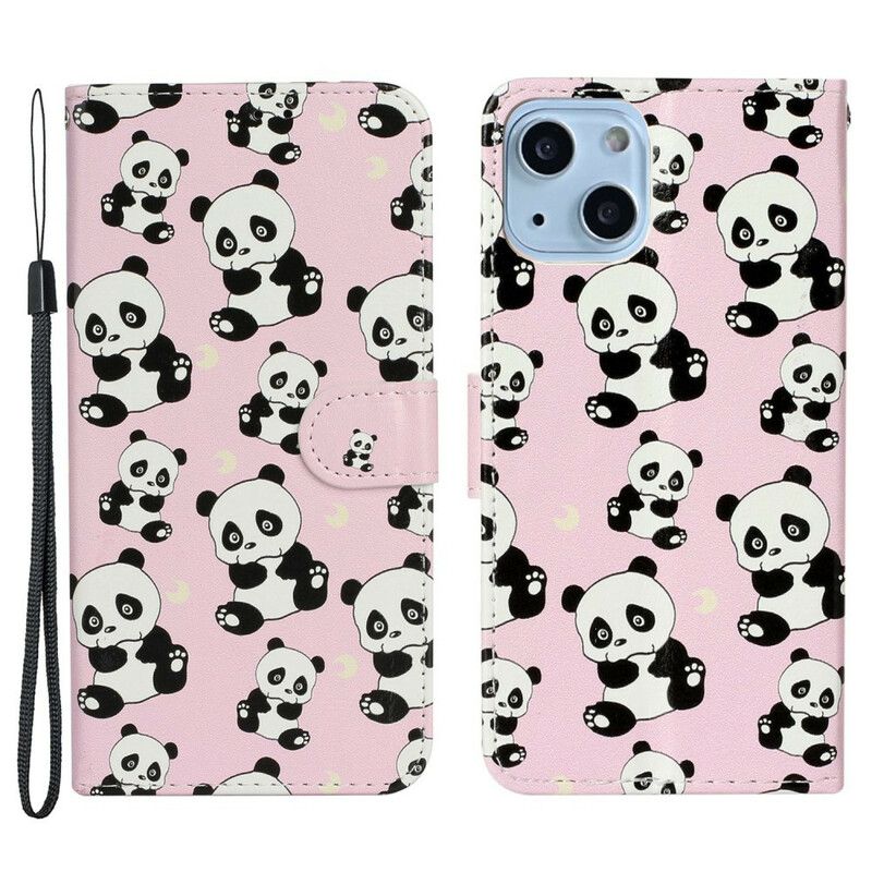 Lederhüllen Iphone 13 Mini Mehrere Pandas