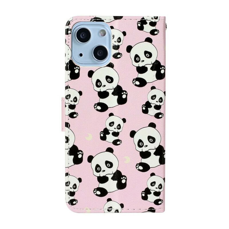 Lederhüllen Iphone 13 Mini Mehrere Pandas