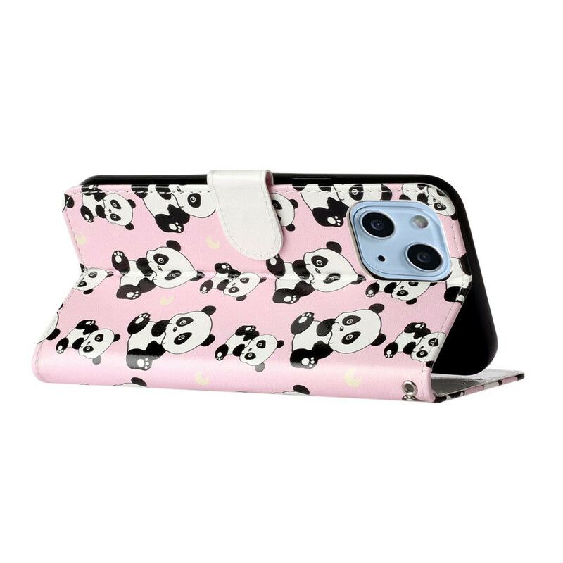 Lederhüllen Iphone 13 Mini Mehrere Pandas