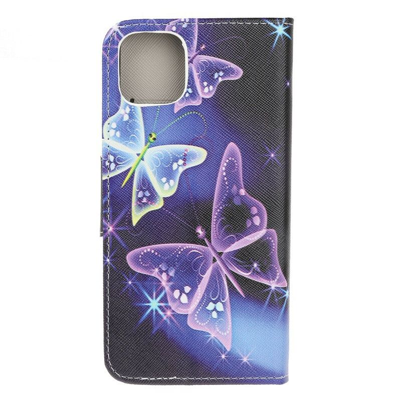 Lederhüllen Iphone 13 Mini Moderne Schmetterlinge