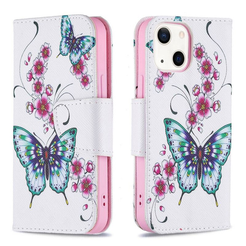 Lederhüllen Iphone 13 Mini Wunderschöne Schmetterlinge