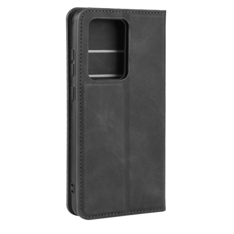 Flip Case Samsung Galaxy S20 Ultra Schwarz Business-Style-Ledereffekt