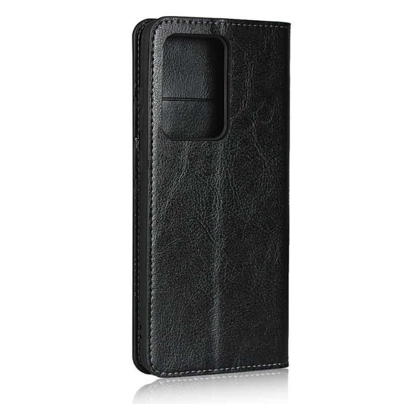 Flip Case Samsung Galaxy S20 Ultra Schwarz Echtes Leder