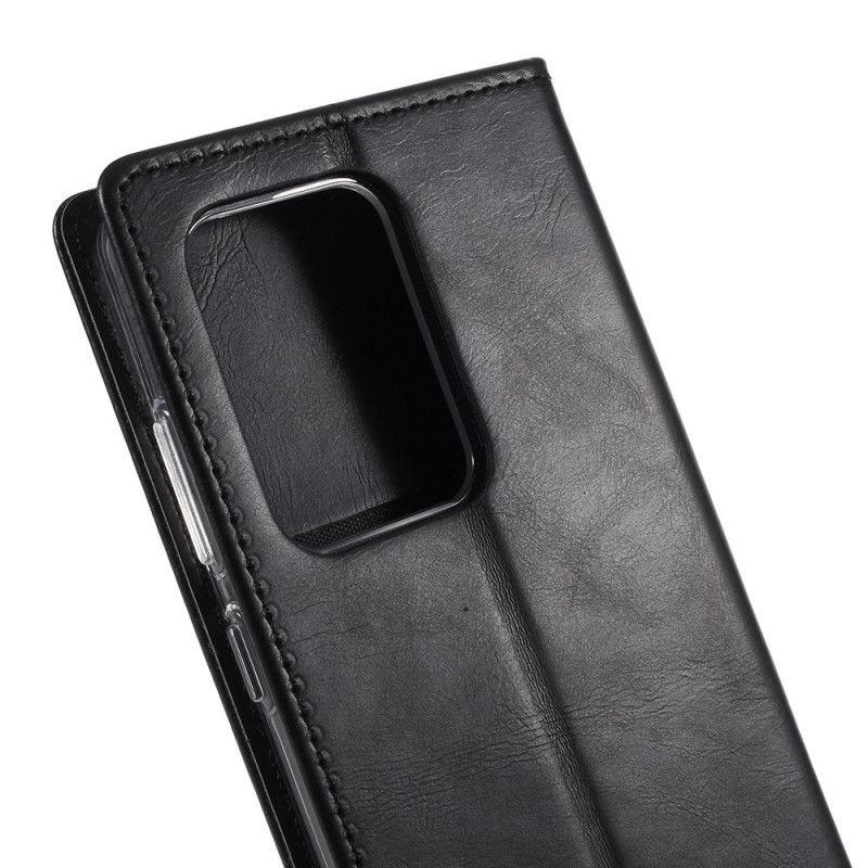 Flip Case Samsung Galaxy S20 Ultra Schwarz Quecksilberblauer Mondledereffekt