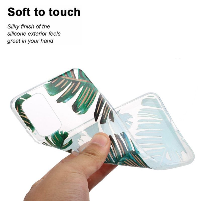 Hülle Für Samsung Galaxy S20 Ultra Transparente Grüne Blätter