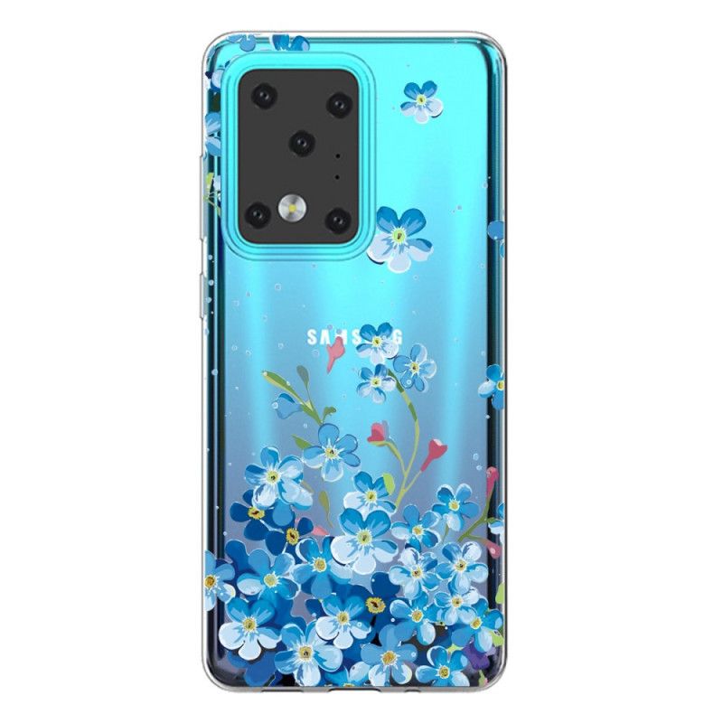 Hülle Samsung Galaxy S20 Ultra Blaue Blüten