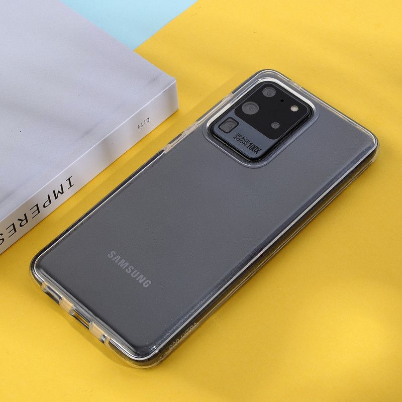 Hülle Samsung Galaxy S20 Ultra Schwarz Handyhülle Transparente Farbige Kanten