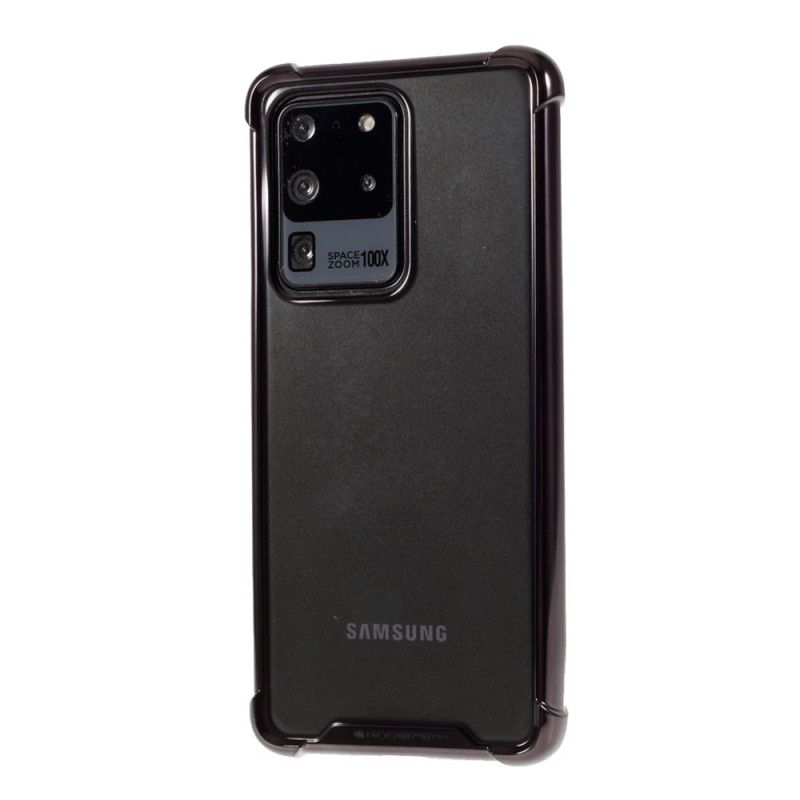 Hülle Samsung Galaxy S20 Ultra Schwarz Transparente. Goosperyfarbene Kanten