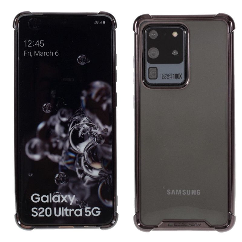 Hülle Samsung Galaxy S20 Ultra Schwarz Transparente. Goosperyfarbene Kanten