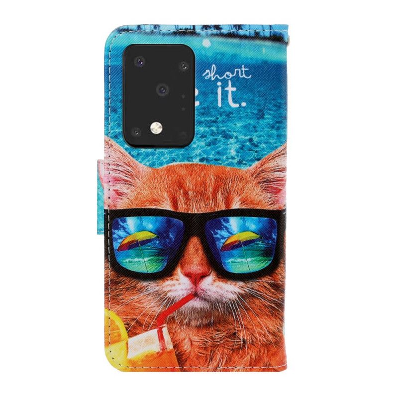 Lederhüllen Für Samsung Galaxy S20 Ultra Katze Lebe Es Mit Tanga