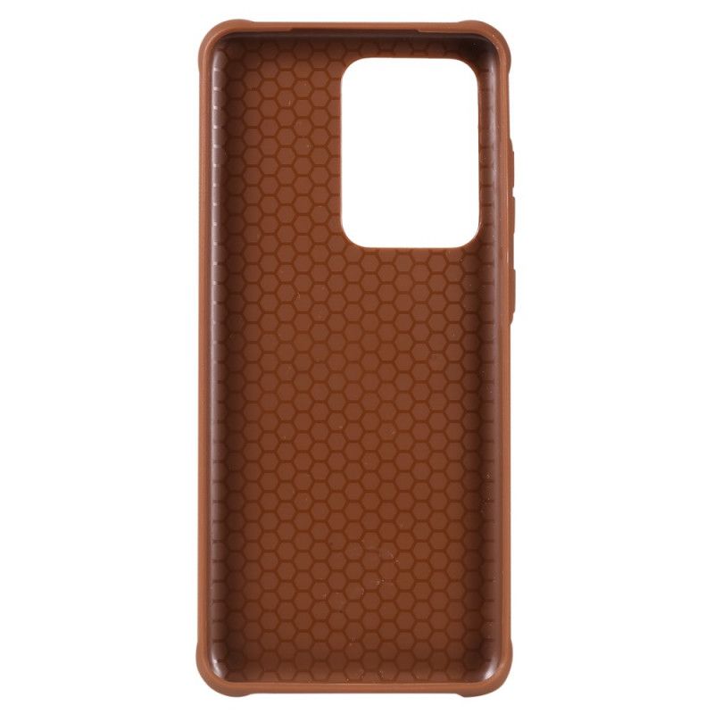Lederhüllen Samsung Galaxy S20 Ultra Schwarz Externer Integrierter Kartenhalter