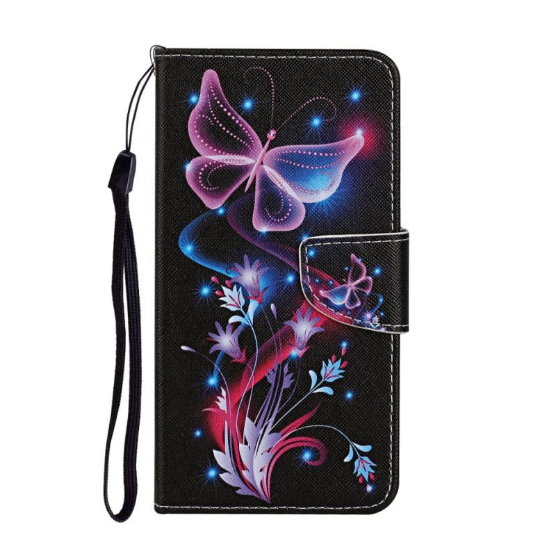 Lederhüllen Samsung Galaxy S20 Ultra Schwarz Handyhülle Schmetterlinge Und Tanga